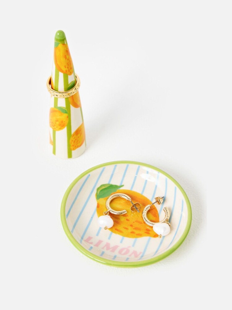 Oliver Bonas Yellow Limon Conical Ring Dish & Trinket Box - Image 2 of 5