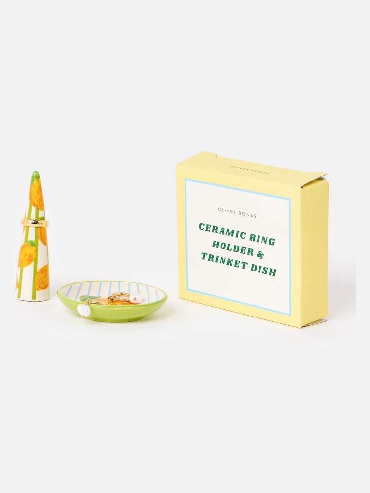 Oliver Bonas Yellow Limon Conical Ring Dish & Trinket Box - Image 5 of 5