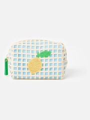 Oliver Bonas Blue Lemon Crochet Makeup Bag - Image 1 of 5