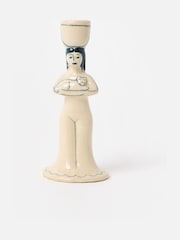 Oliver Bonas White Lyla Ceramic Candlestick Holders - Image 3 of 5