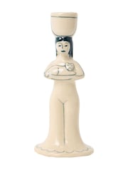 Oliver Bonas White Lyla Ceramic Candlestick Holders - Image 5 of 5