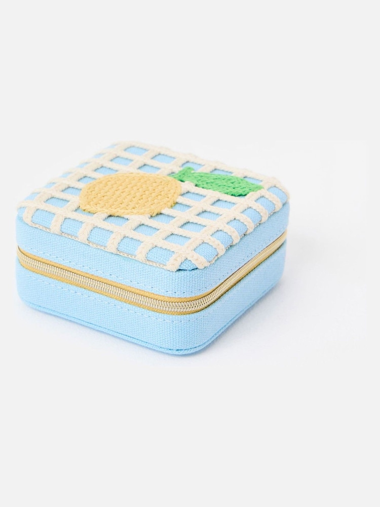 Oliver Bonas Blue Lemon Crochet Jewellery Box - Image 1 of 6