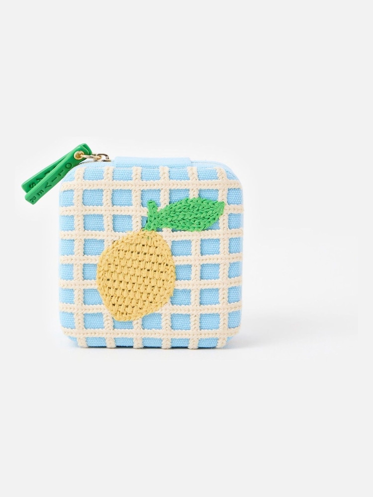 Oliver Bonas Blue Lemon Crochet Jewellery Box - Image 6 of 6
