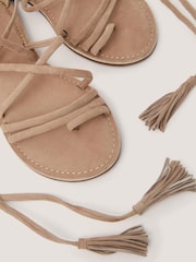 Monsoon Natural Gia Tassel Strap Suede Sandals - Image 2 of 3
