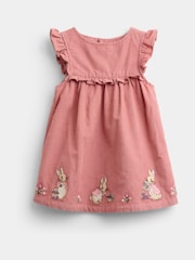 JoJo Maman Bébé Rose Pink Peter Rabbit™ Flopsy Bunny Cord Dress & Bodysuit - Image 2 of 7