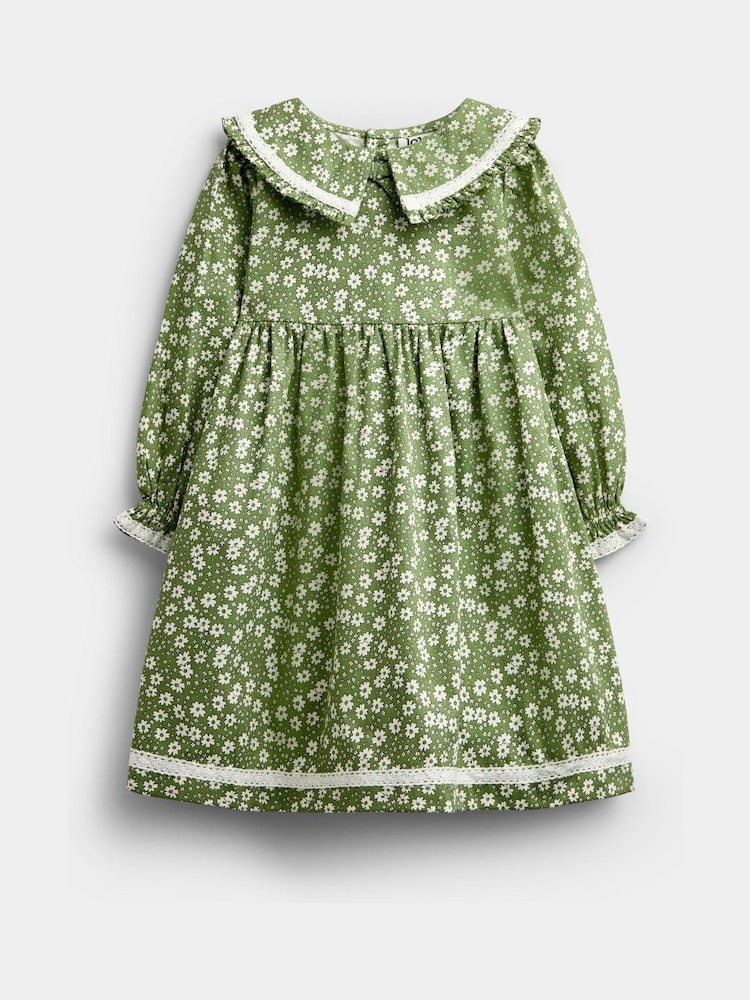 JoJo Maman Bébé Collared Floral Print Dress - Imaginea 1 din 4