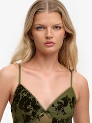 Superdry Green Flocked Mesh Camisole Top - Image 6 of 6