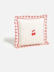 Oliver Bonas Cream Red Cherry Cushion Cover - Image 2 of 5