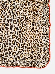 Oliver Bonas Brown Red Ruffle Leopard Print Cushion Cover - Image 4 of 5
