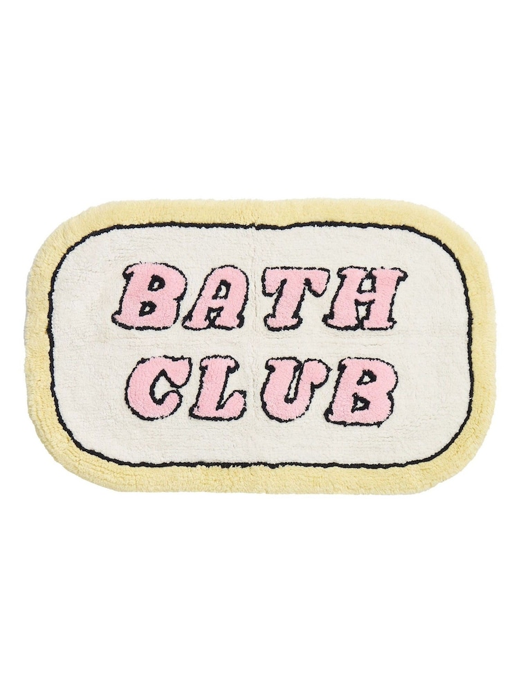 Oliver Bonas Yellow Bath Club Rounded Bath Mat - Image 5 of 5