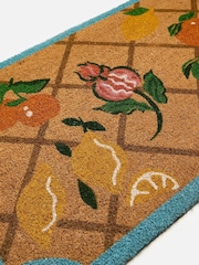 Oliver Bonas Blue Brown Diagonal Fruit Doormat - Image 3 of 4