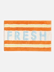 Oliver Bonas Orange Fresh Striped Bath Mat - Image 3 of 4