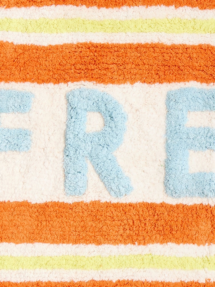 Oliver Bonas Orange Fresh Striped Bath Mat - Image 4 of 4