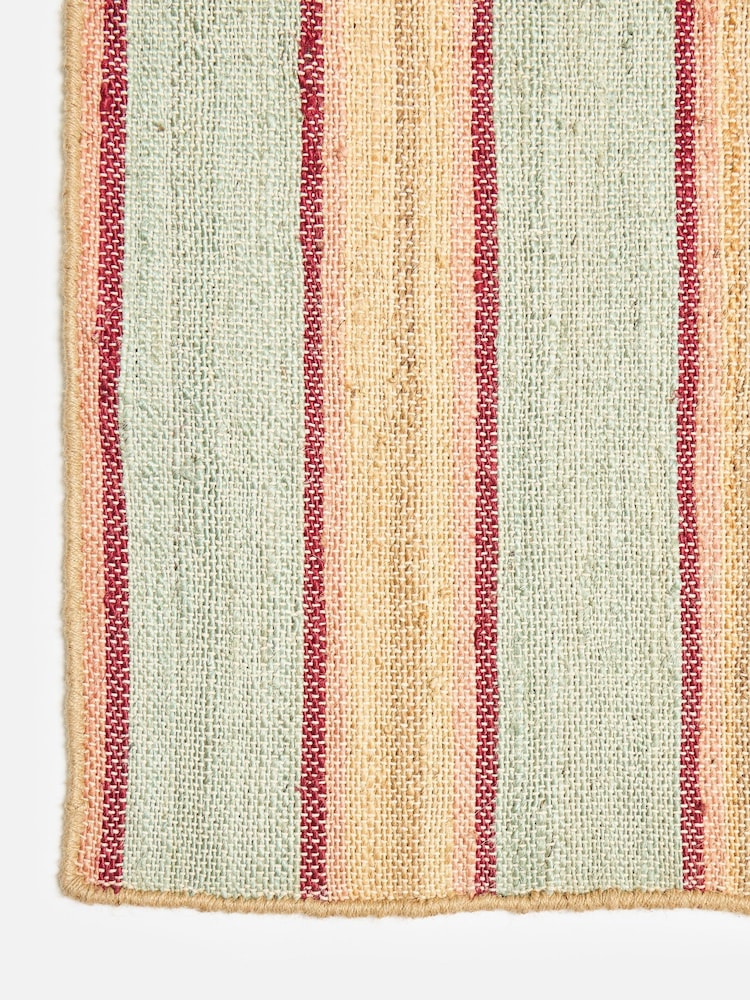 Oliver Bonas Blue Caló Striped Jute Rug - Image 2 of 5