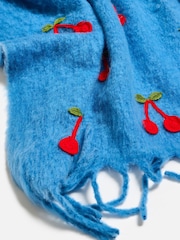 Oliver Bonas Blue Crochet Cherries Throw - Image 4 of 5