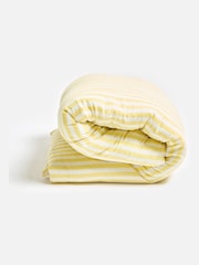 Oliver Bonas Yellow Muslin Striped Duvet Cover Set - Image 2 of 4