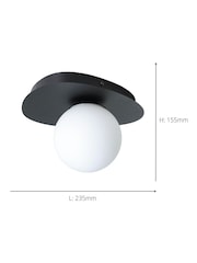 Eglo Black Castrovido Glass Modern Bathroom Wall Light - Image 4 of 5