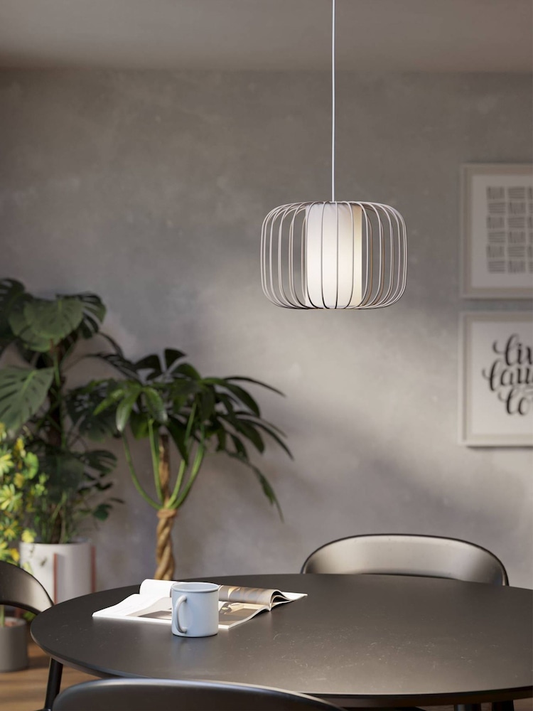 Eglo sandy Terrarosa Wireframe Steel & Fabric Single Pendant - Image 1 of 5