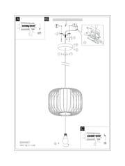 Eglo sandy Terrarosa Wireframe Steel & Fabric Single Pendant - Image 4 of 5