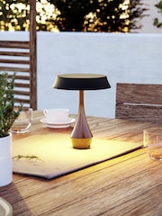 Eglo Shiny Black Turcio Metal LED Portable Outdoor Table Lamp - Image 1 of 5
