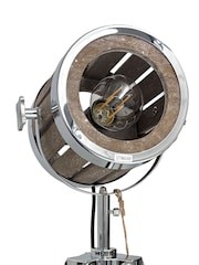 Eglo Natural Chrome Walesby Wood & Steel Industrial Table Lamp - Image 5 of 5