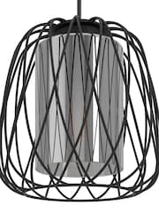 Eglo Black Floresta Wireframe Steel & Glass Triple Pendant - Image 3 of 5