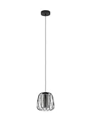 Eglo Black Floresta Wireframe Steel & Glass Single Pendant - Image 2 of 5