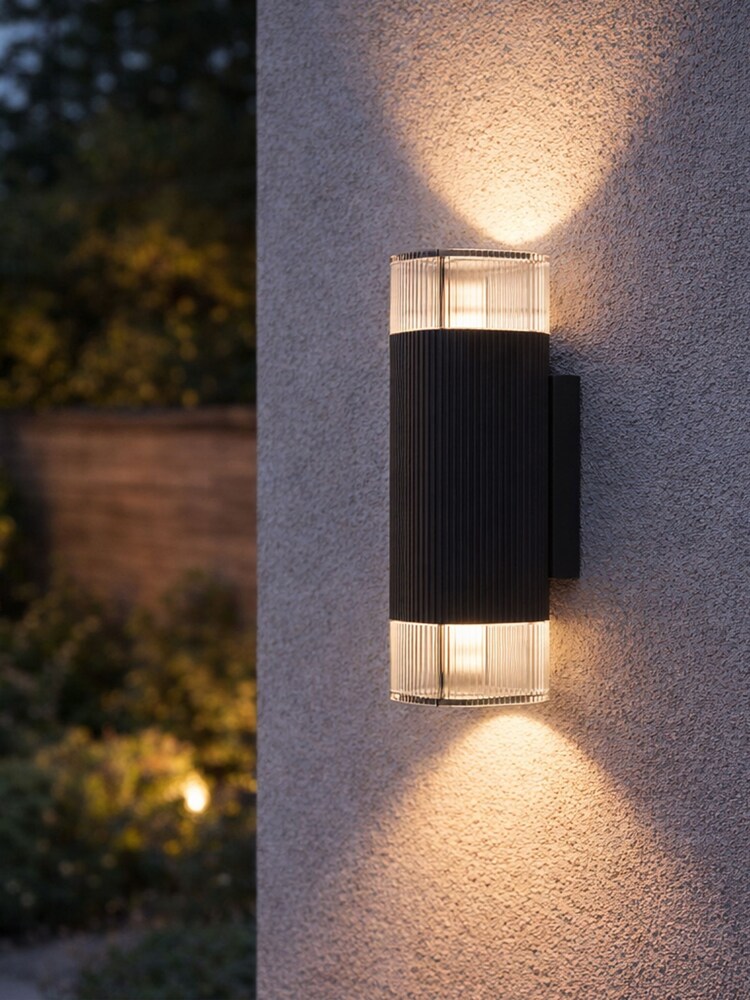Eglo Black Structure Castelnuovo Metal IP65 GU10 Outdoor Wall Light - Image 1 of 5