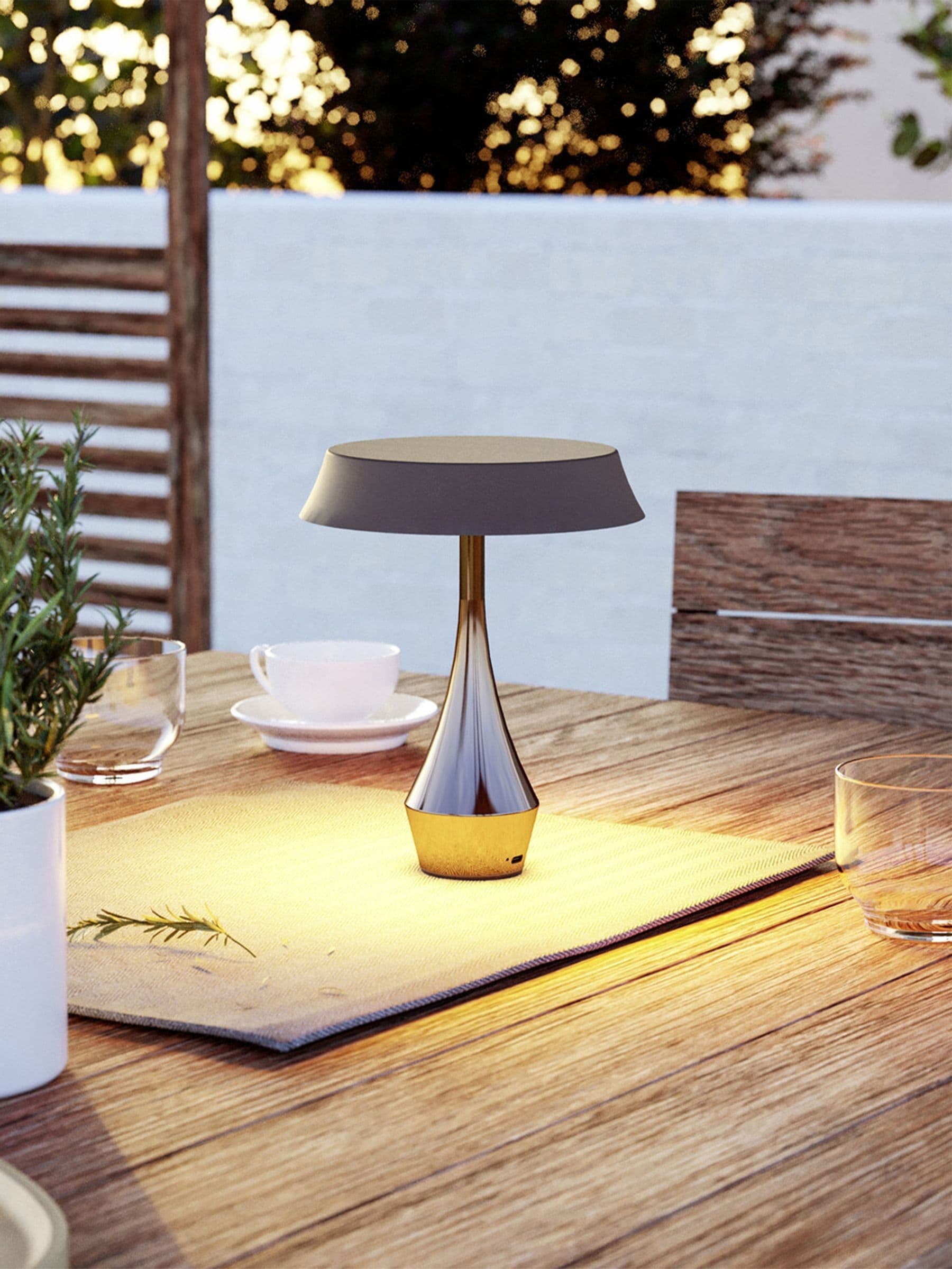 Eglo White Turcio Steel Aluminium Sculptural Design Led Tricolour Portable Outdoor Table Lamp Dark Bronze - Image 4