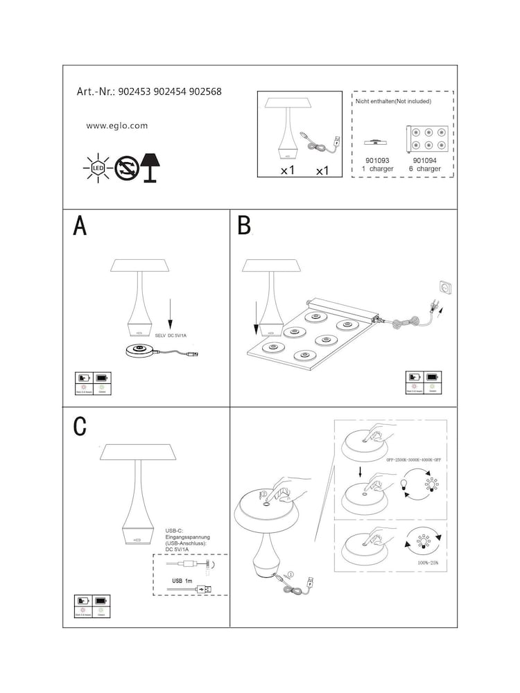 Eglo Dark Bronze Turcio Metal LED Portable Outdoor Table Lamp - Image 5 of 5