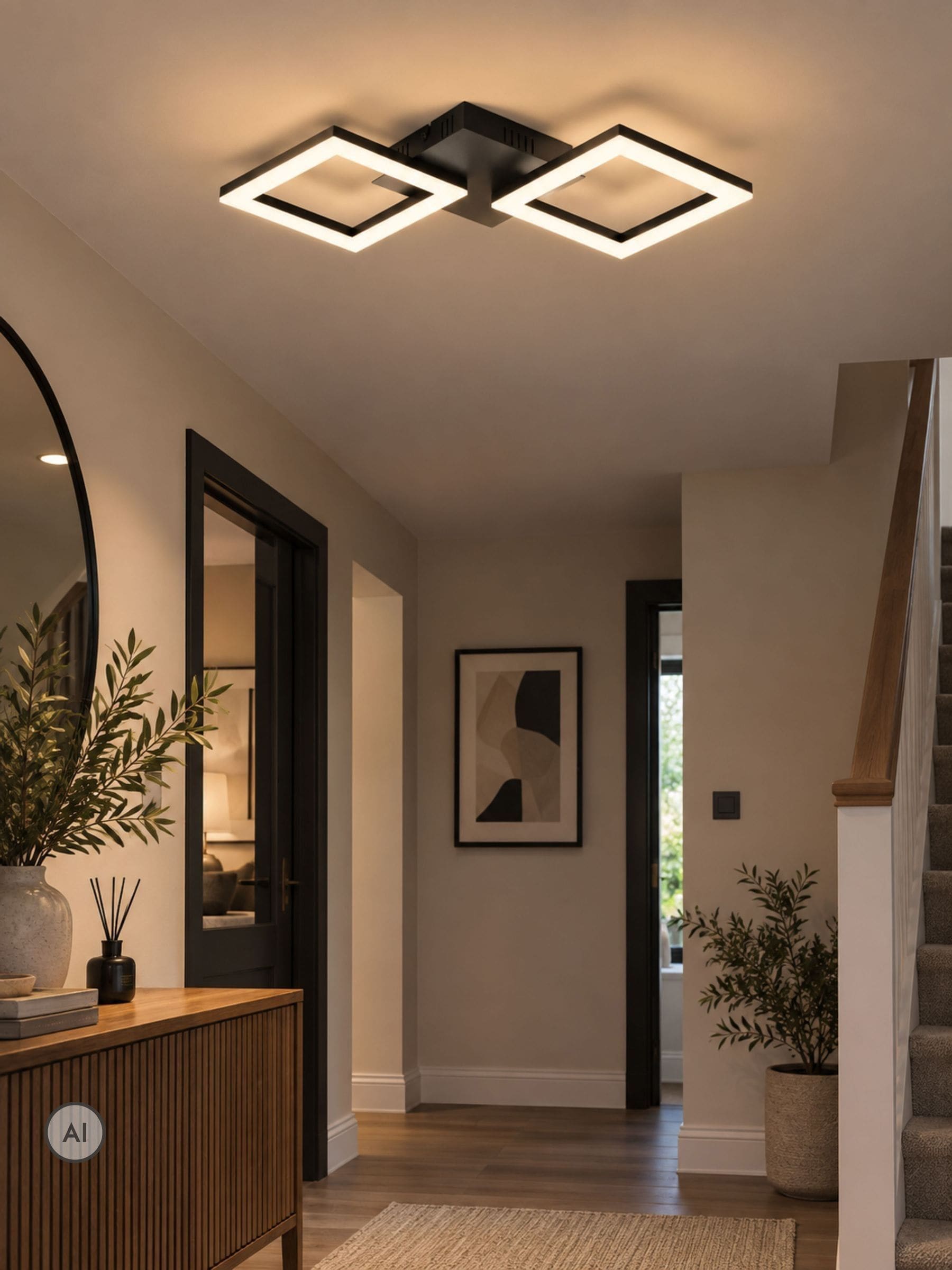 Eglo Connect.z Smart Home LED Ceiling lamp Paranday-Z | 2 light Zigbee lighting, app and voice control Alexa, tunable white (warm - cool white), dimmable spotlight, black white - Image 6