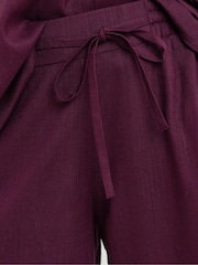 Lila - Pantalon na Malapad na Paa na Pinaghalong Linen ni JD Williams - Larawan 4 ng 4