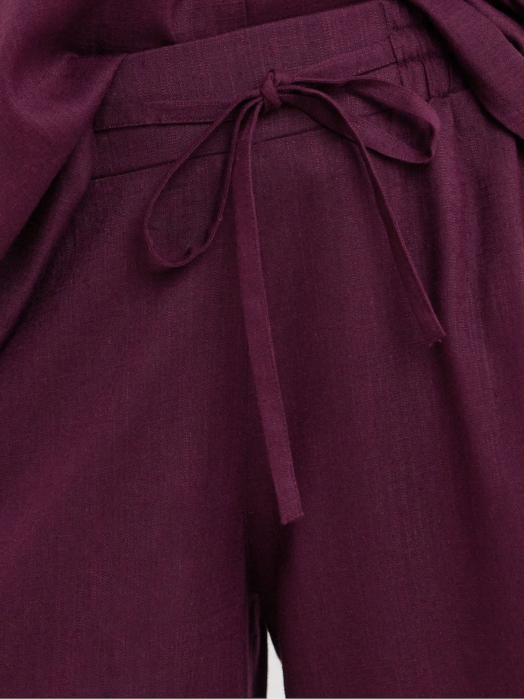 Lila - Pantalon na Malapad na Paa na Pinaghalong Linen ni JD Williams - Larawan 4 ng 4