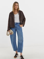 JD Williams Brown Hooded Tech Jacket - Image 1 of 4