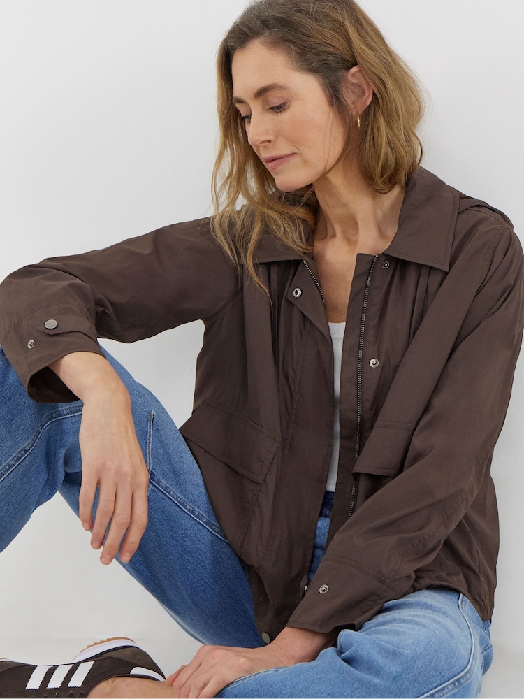 JD Williams Brown Hooded Tech Jacket - Image 2 of 4