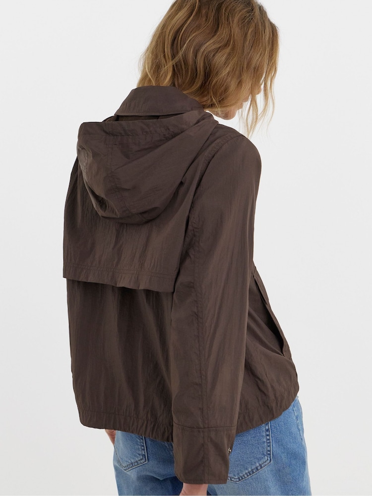 JD Williams Brown Hooded Tech Jacket - Image 4 of 4