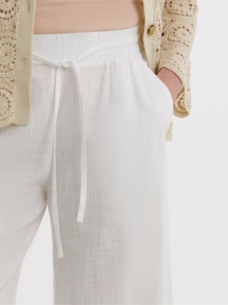 JD Williams Linen Mix Wide Leg Culotte - תמונה 4 מתוך 4 JD Williams Linen Mix Wide Leg Culotte - תמונה 4 מתוך 4