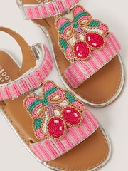 Monsoon Pink Cherry Beaded Sandals - Image 3 of 3