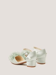 Monsoon Green Corsage Satin Heels - Image 2 of 3