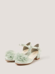 Monsoon Green Corsage Satin Heels - Image 3 of 3