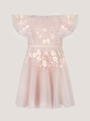 Monsoon Pink Baby Oelene Embroidered Party Dress - Image 1 of 3
