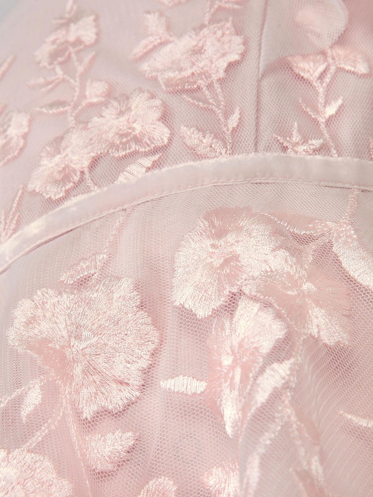 Monsoon Pink Baby Oelene Embroidered Party Dress - Image 3 of 3