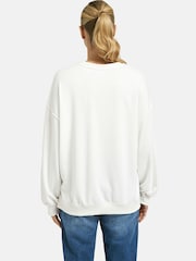 Smith & Soul White Oversize V-Neck Sweatshirt With Sequins - Image 2 of 6
