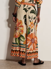 Apricot Natural Tropical Floral Print Culotte Trousers - Image 2 of 6