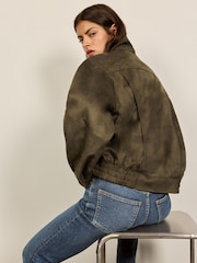 BHOEM Olive Green Asymmetrical Faux Suede Jacket - Image 5 of 5