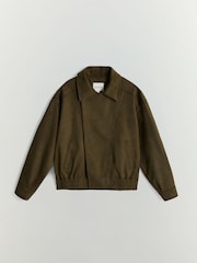 Asymmetrical Faux Suede Jacket - 6 paveikslėlis iš 6
