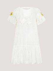Monsoon Lemon Embroidered Broderie Dress - Imagen 2 de 3