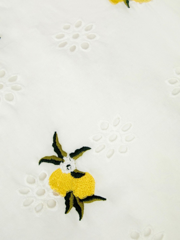 Monsoon Lemon Embroidered Broderie Dress - Imagen 3 de 3