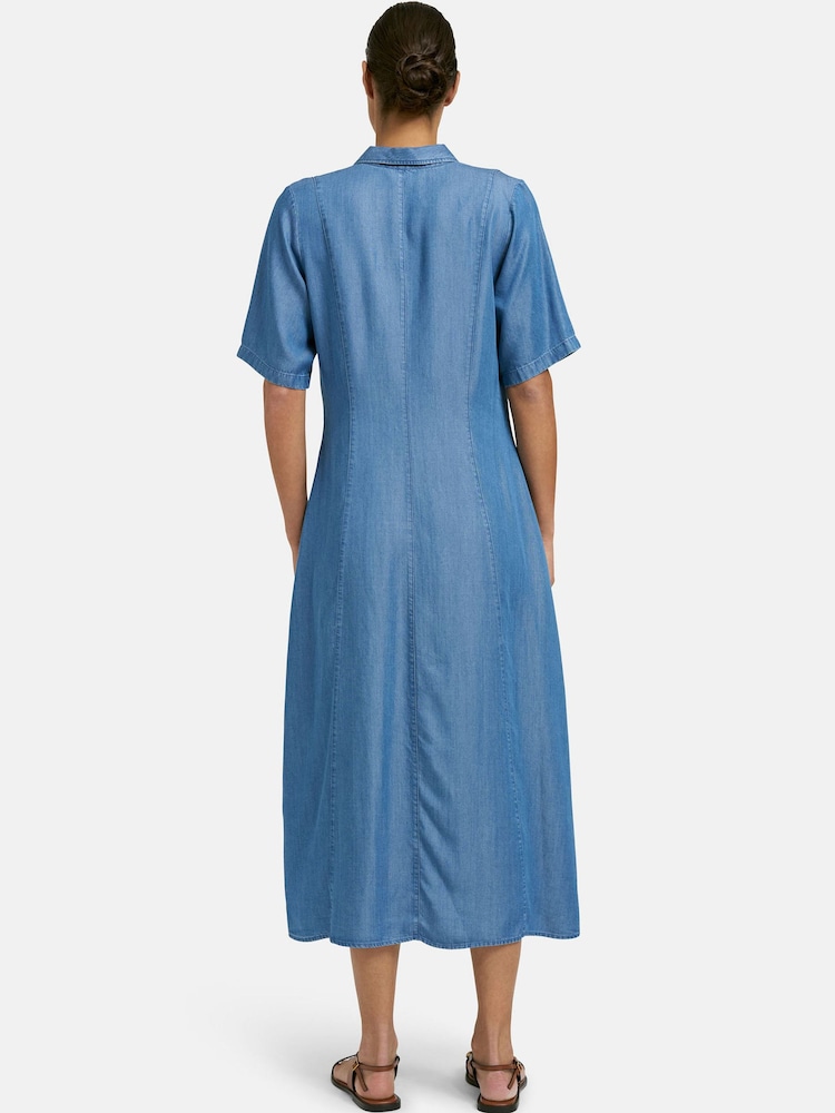 Smith & Soul Blue Lyocell Shirt Dress - Image 2 of 5 Smith & Soul Blue Lyocell Shirt Dress - Image 2 of 5