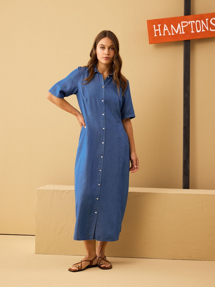 Smith & Soul Blue Lyocell Shirt Dress - Image 5 of 5 Smith & Soul Blue Lyocell Shirt Dress - Image 5 of 5